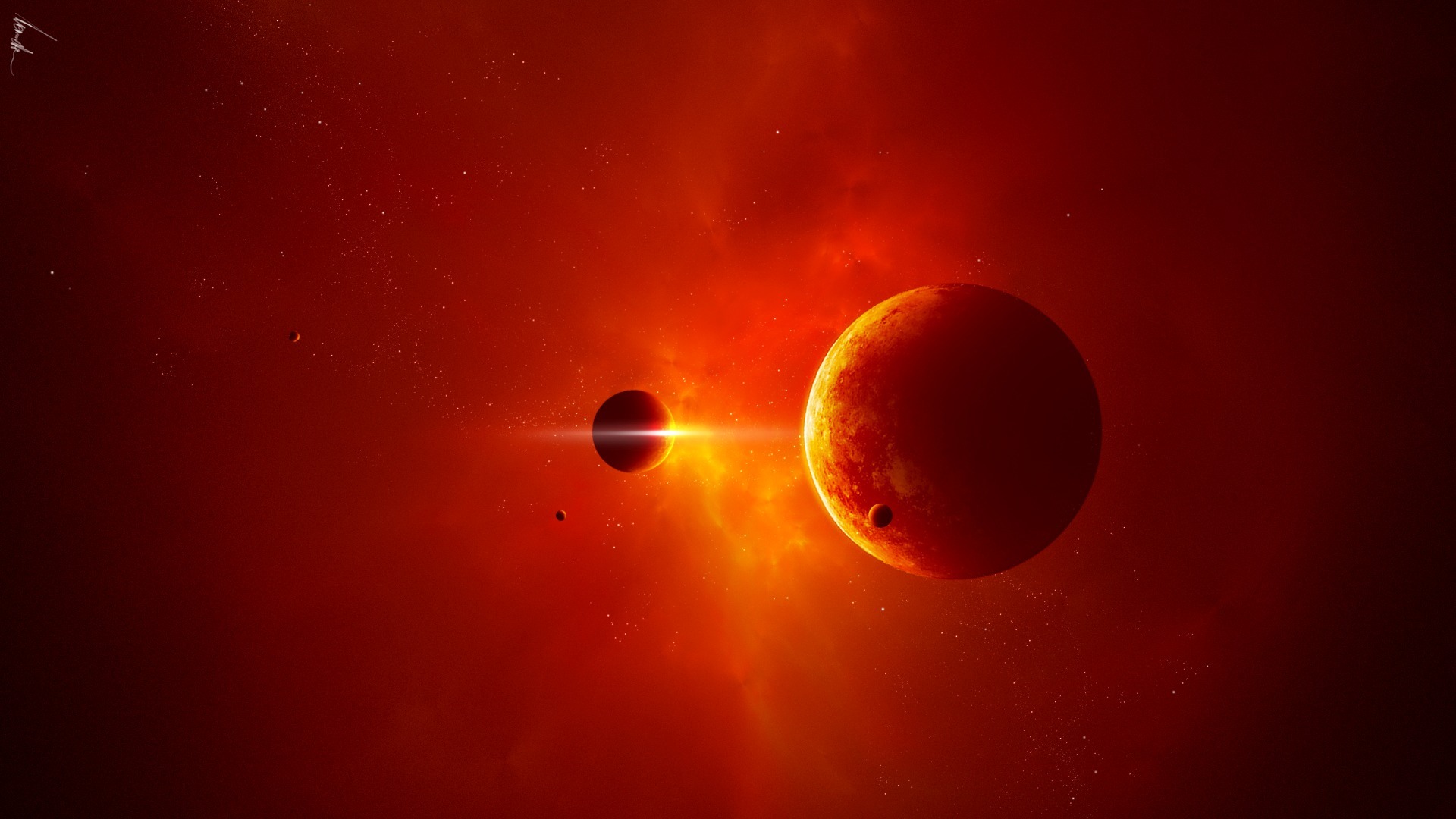 планета спутники свет звезды