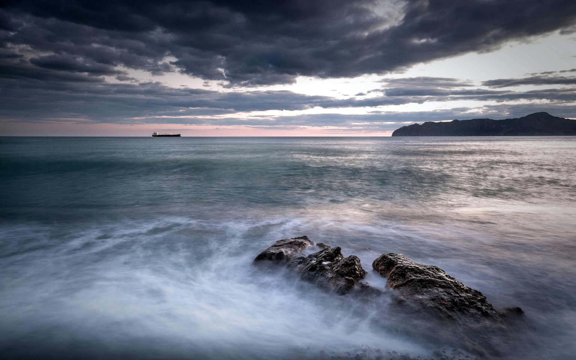 море пейзаж корабль небо