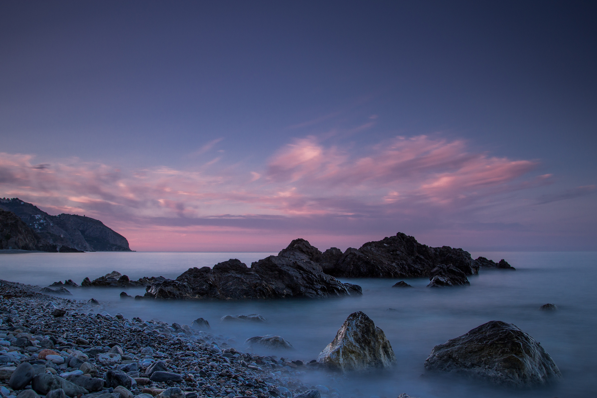 океан природа скалы рассвет