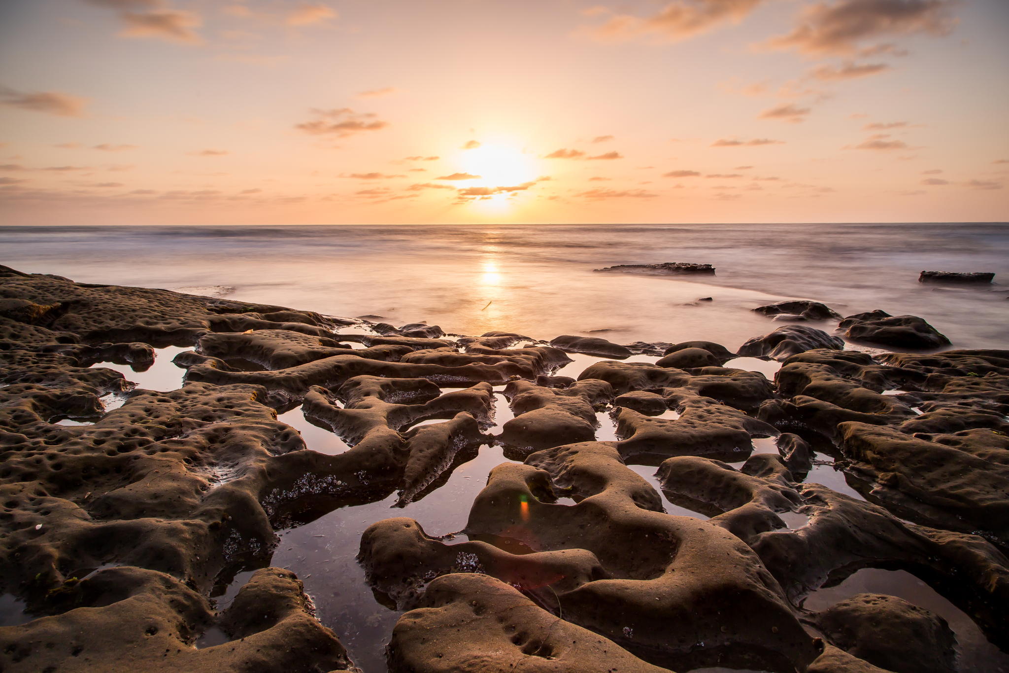 пляж рассвет берег океан